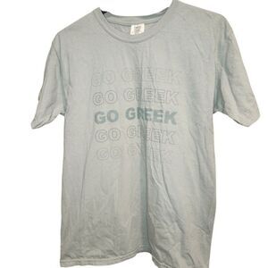 Comfort Colors "Go Greek" 100% Cotton Sage Green T-Shirt Size Large